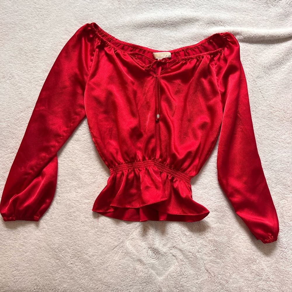 Michaels Vibrant Red Off-Shoulder Blouse